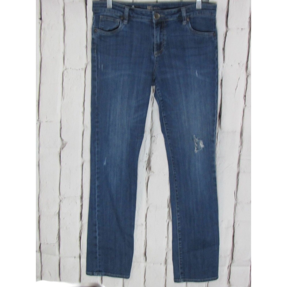 Kut From The Cloth Women Jeans Size 10 Blue Mid Rise Boyfriend Distressed Denim